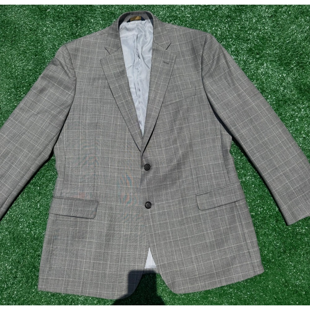 Brooks Brothers Explorer Fitzgerald Fit Grey Glen Plaid Blazer Sport Coat 44R